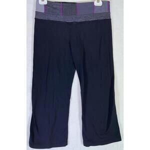 Lululemon Yoga Leggings Womens 8 Crop Pants Reversible Geometric Gray Band